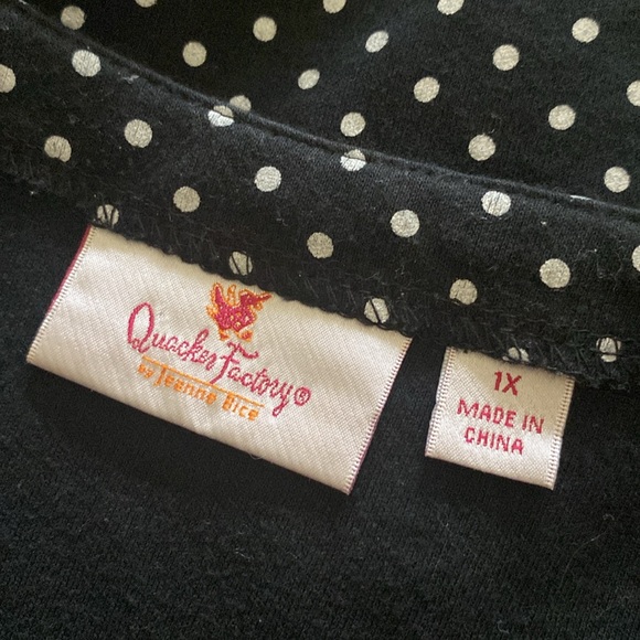 Quacker factory woman’s lightweight white polka dot on black jacket snap front - Picture 7 of 12